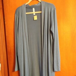 Long stylish light blue sz 2x jacket